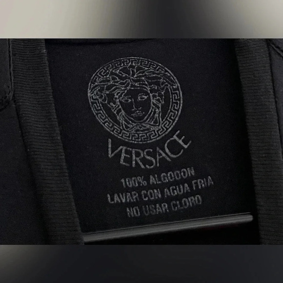 Versace emblem tshirt black designer casual graphic t shirt - Picture 3 of 5